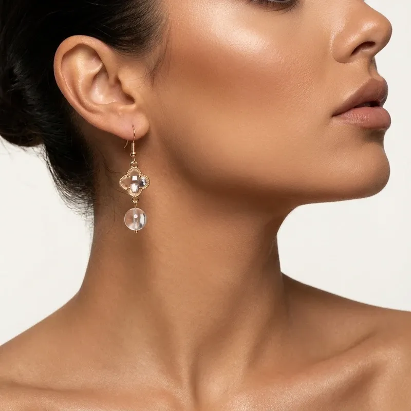 Clear Quartz Earrings for Mental Clarity & Inner Peace
