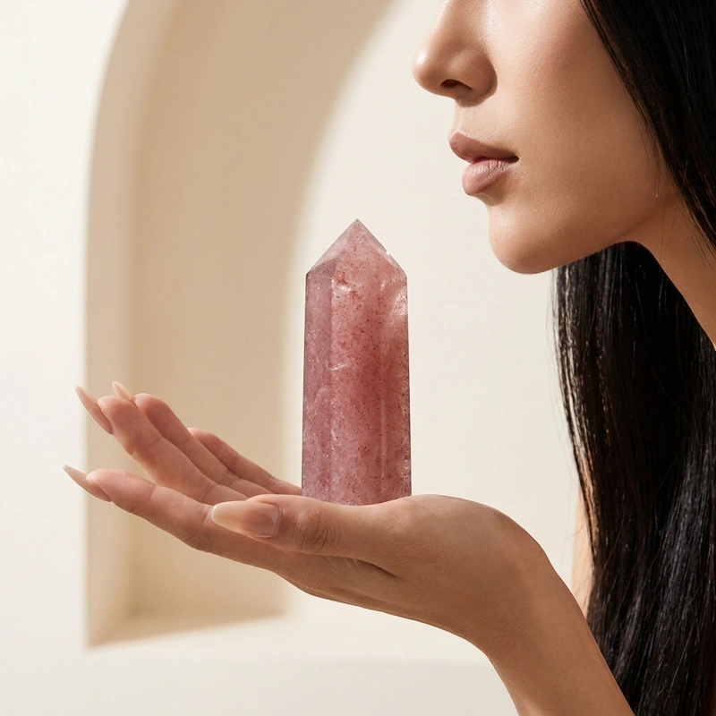 Strawberry Quartz Crystal Point – Attracting Love, Enhancing Harmony & Positive Energy