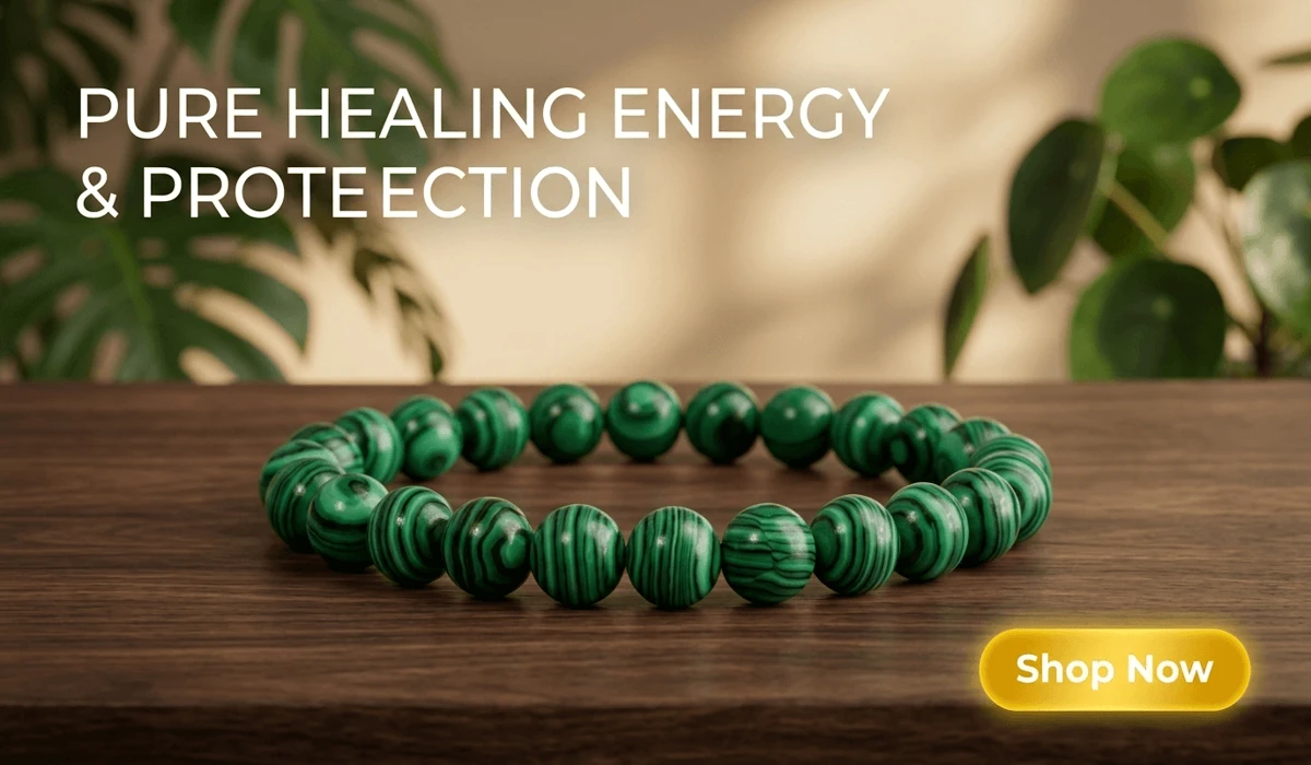 Authentic Malachite Bracelet for Inner Peace and Spiritual Protection, green banded natural gemstone jewelry for healing and wellness