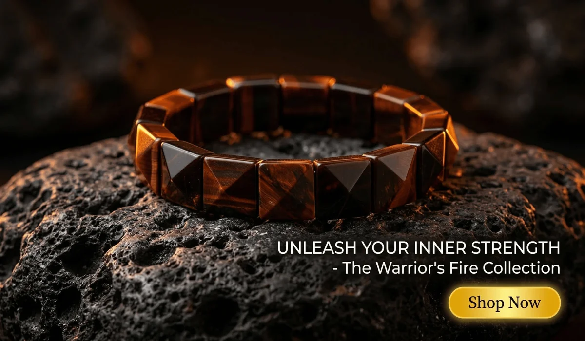 Red Tiger's Eye Flat Beaded Bracelet - The Warrior's Fire - High-end men's gemstone jewelry for strength and resilience