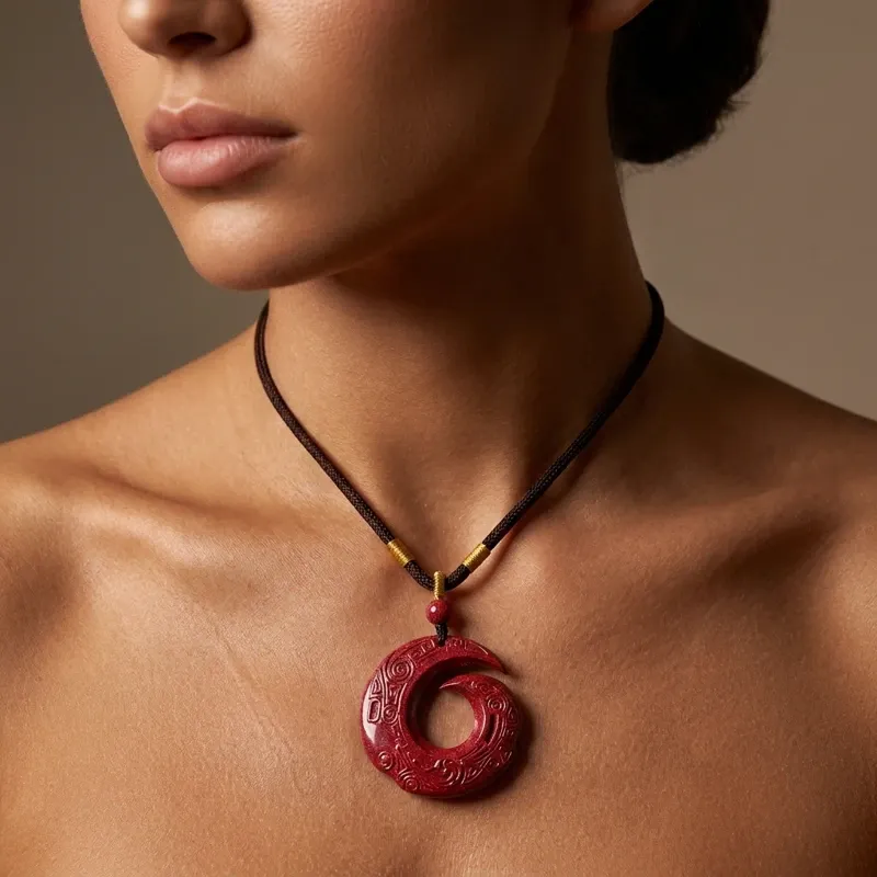 Purple Gold Sand Cinnabar Pendant Necklace – Protection, Good Fortune & Inner Peace