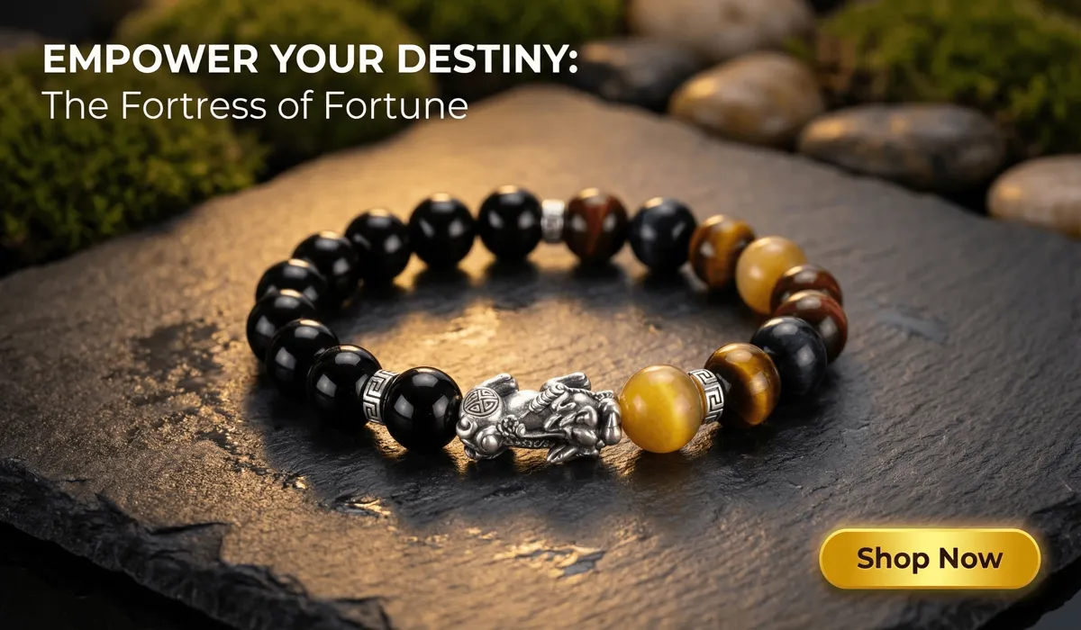Wealth-Attracting Pixiu Black Onyx and Tiger's Eye Bracelet for Fortune and Courage - Luxury Feng Shui Jewelry