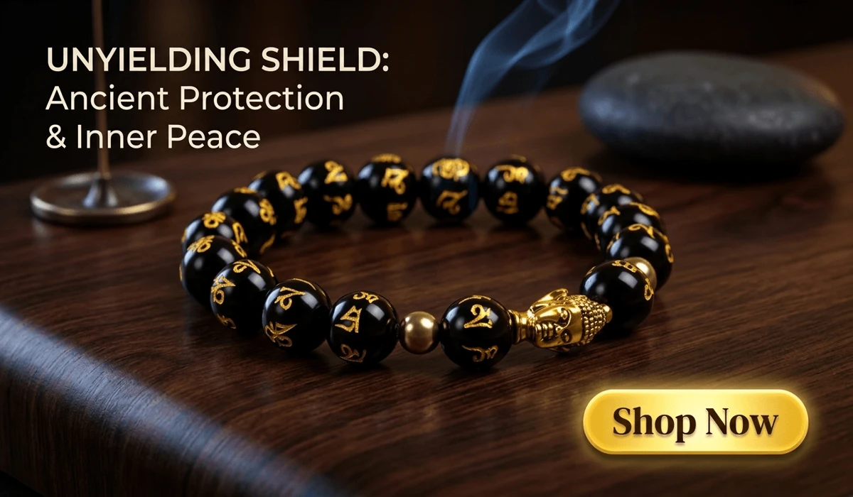 Obsidian Buddha Protection Bracelet - The Unyielding Shield for spiritual protection and mindfulness