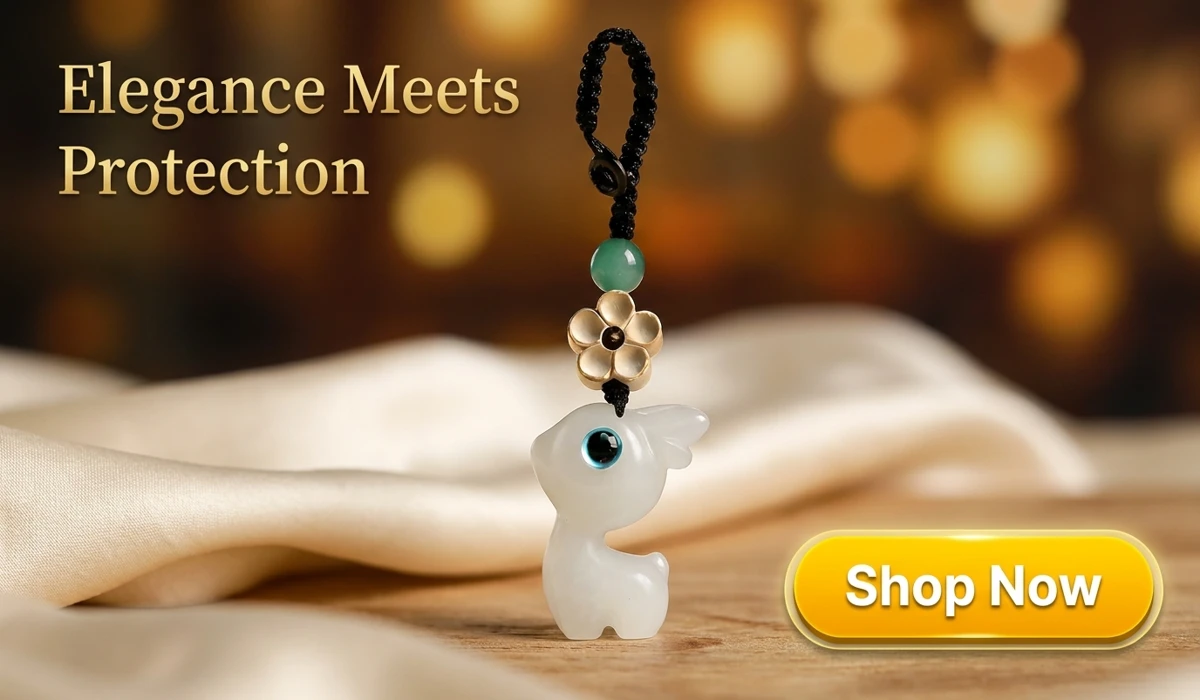 Handcrafted Luminous Deer and Boxwood Plum Blossom Car Charm for Safety and Good Luck - High-end Jewelry Blog Illustration