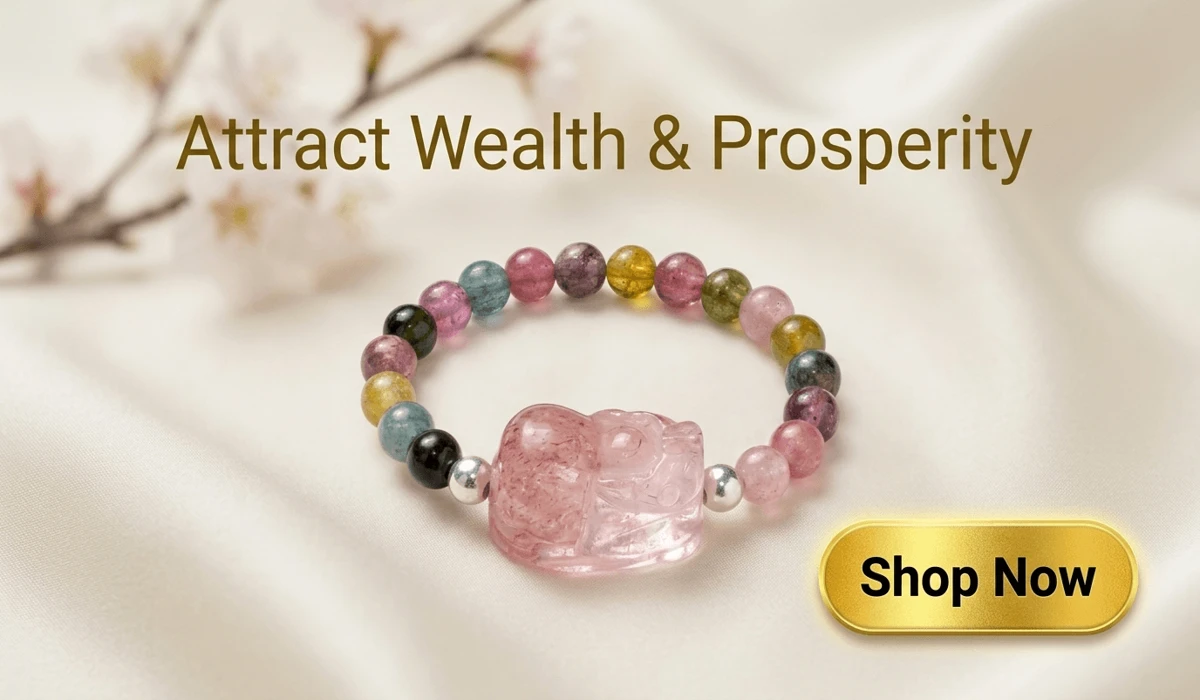 Rainbow Tourmaline Pixiu Stretch Ring for Wealth and Luck - Elegant Feng Shui Jewelry with Shop Now button