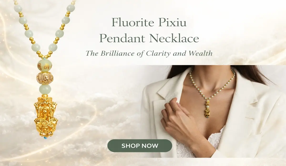 Fluorite Pixiu Pendant Necklace - The Brilliance of Clarity and Wealth