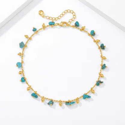 Turquoise Copper Anklet for Inner Balance & Positive Energy