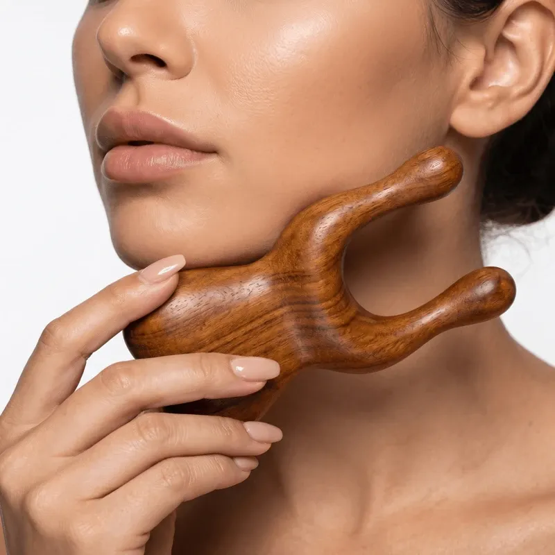 Green Sandalwood Facial Massager - Natural Radiance & Holistic Wellness