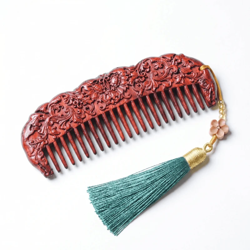 Sunflower Comb with Tassel Rosewood Sandalwood Comb for Scalp Massage & Radiant Positivity