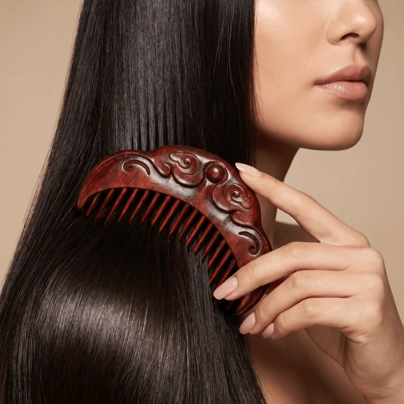 Auspicious Cloud Rosewood Comb – Stress Relief & Timeless Elegance