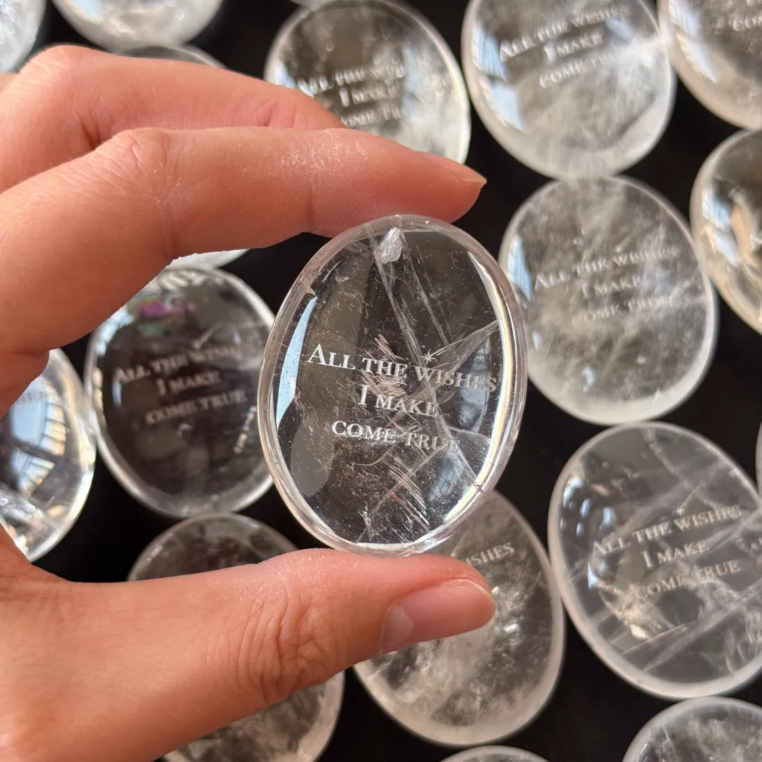 Natural High-Clarity Clear Quartz Palm Stone for Meditation