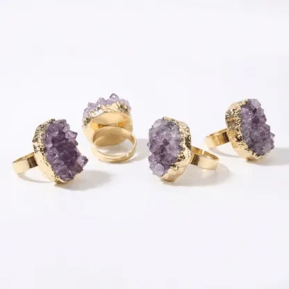 Natural Amethyst Cluster Ring – Wisdom, Mental Clarity & Inner Peace