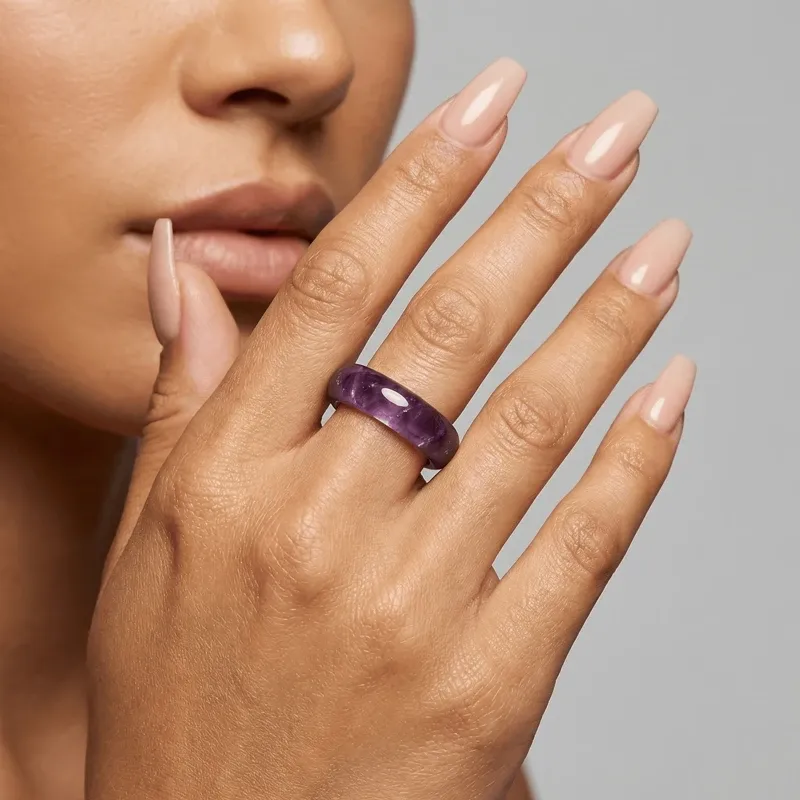 Amethyst Natural Stone Ring - Inner Peace & Enhanced Intuition