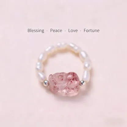 Pearl Pixiu Ring for Peace, Love & Fortune