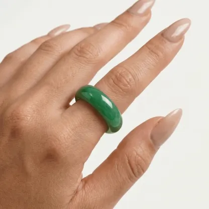 Green Aventurine Natural Gemstone Ring – Prosperity, Vitality & Emotional Healing