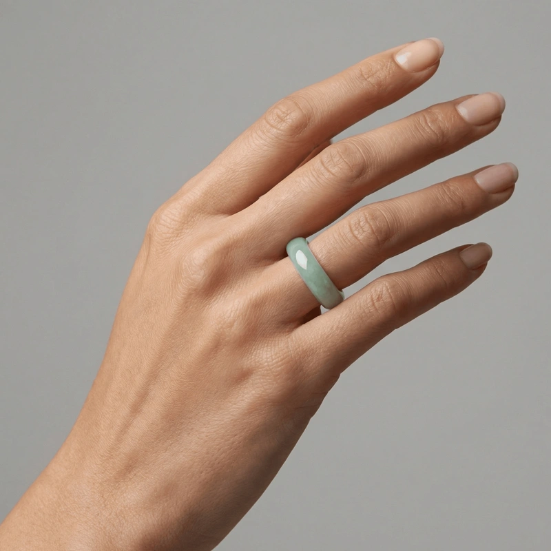 Guatemalan Jadeite Square Ring Natural Jadeite Ring for Inner Peace & Vitality