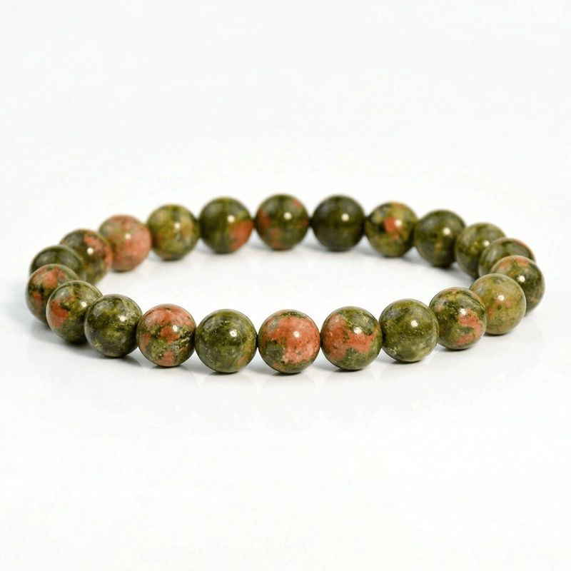 Unakite Natural Stone Bracelet for Inner Peace & Emotional Balance