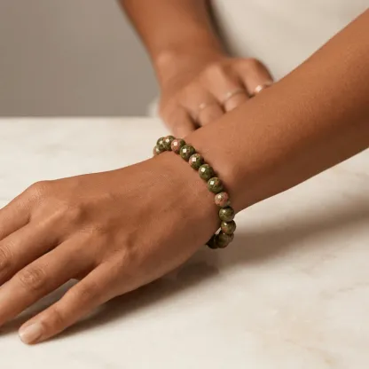 Unakite Natural Stone Bracelet for Inner Peace & Emotional Balance