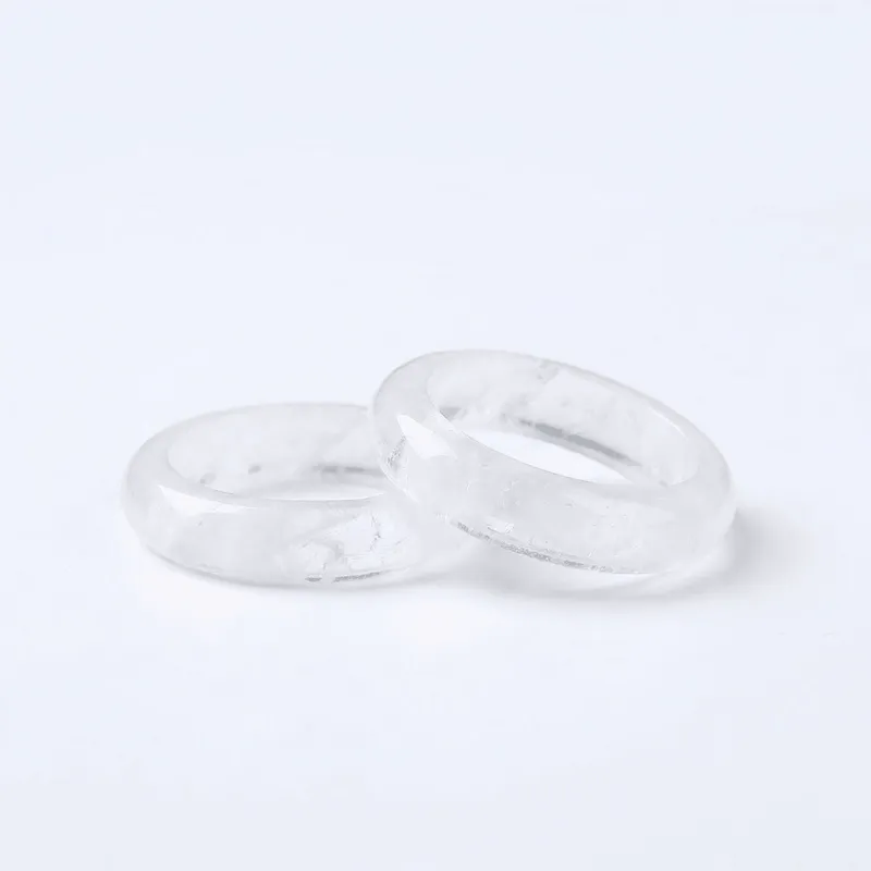 White Crystal Clear Quartz Ring – Energy Purification & Mental Clarity