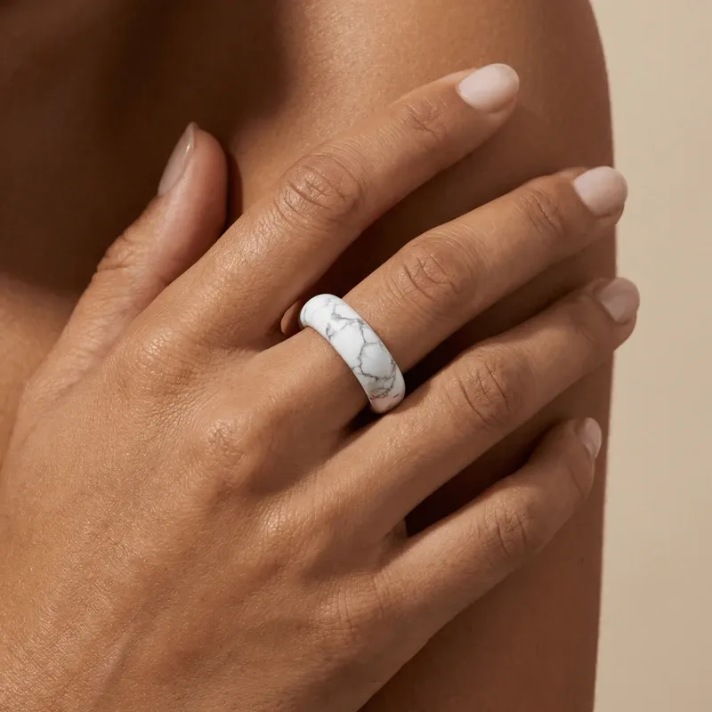White Turquoise Ring – Inner Peace & Stress Relief
