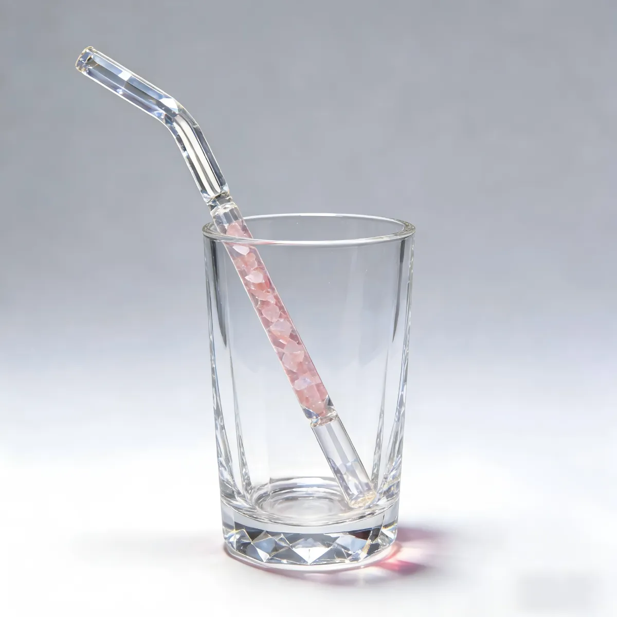 Reusable Rose Quartz Crystal Straw for Love & Self-Care