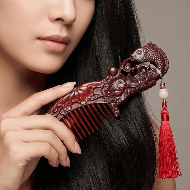 Abundance Fish Tassel Rosewood Comb for Scalp Wellness & Inner Peace