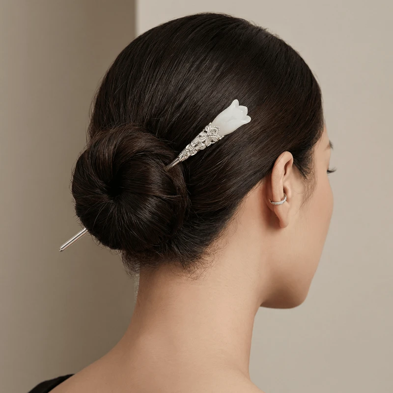 Magnolia Metal Hairpin for Timeless Elegance & Classical Grace