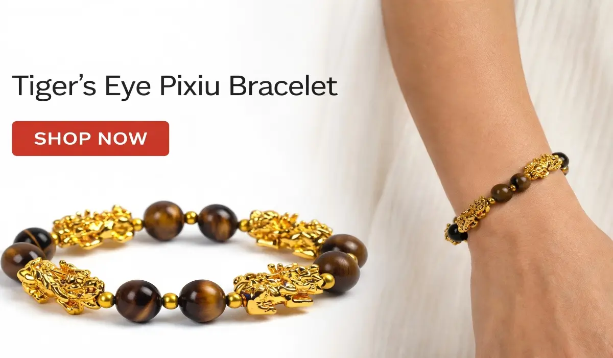 Tiger’s Eye Pixiu bracelet for feng shui wealth, protection, and prosperity