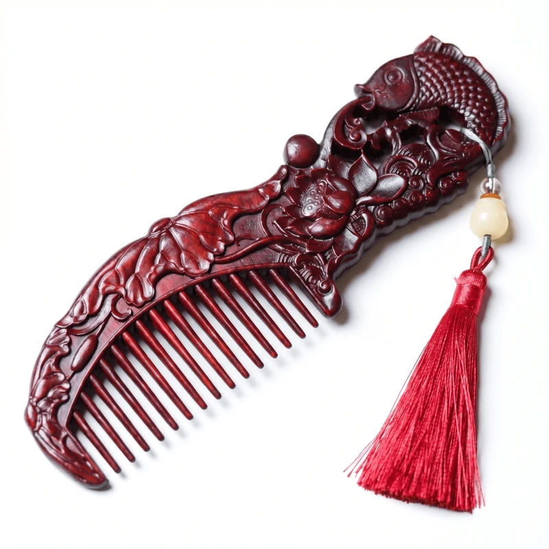 Abundance Fish Tassel Rosewood Comb for Scalp Wellness & Inner Peace