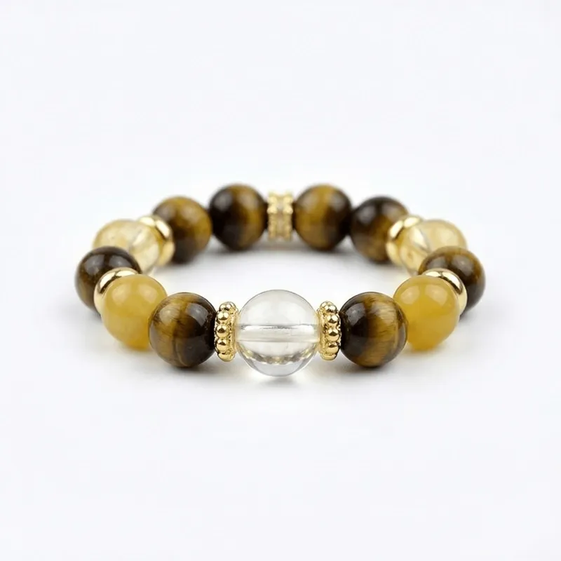 Ring Tiger's Eye & Citrine Ring for Wealth Attraction & Spiritual Protection