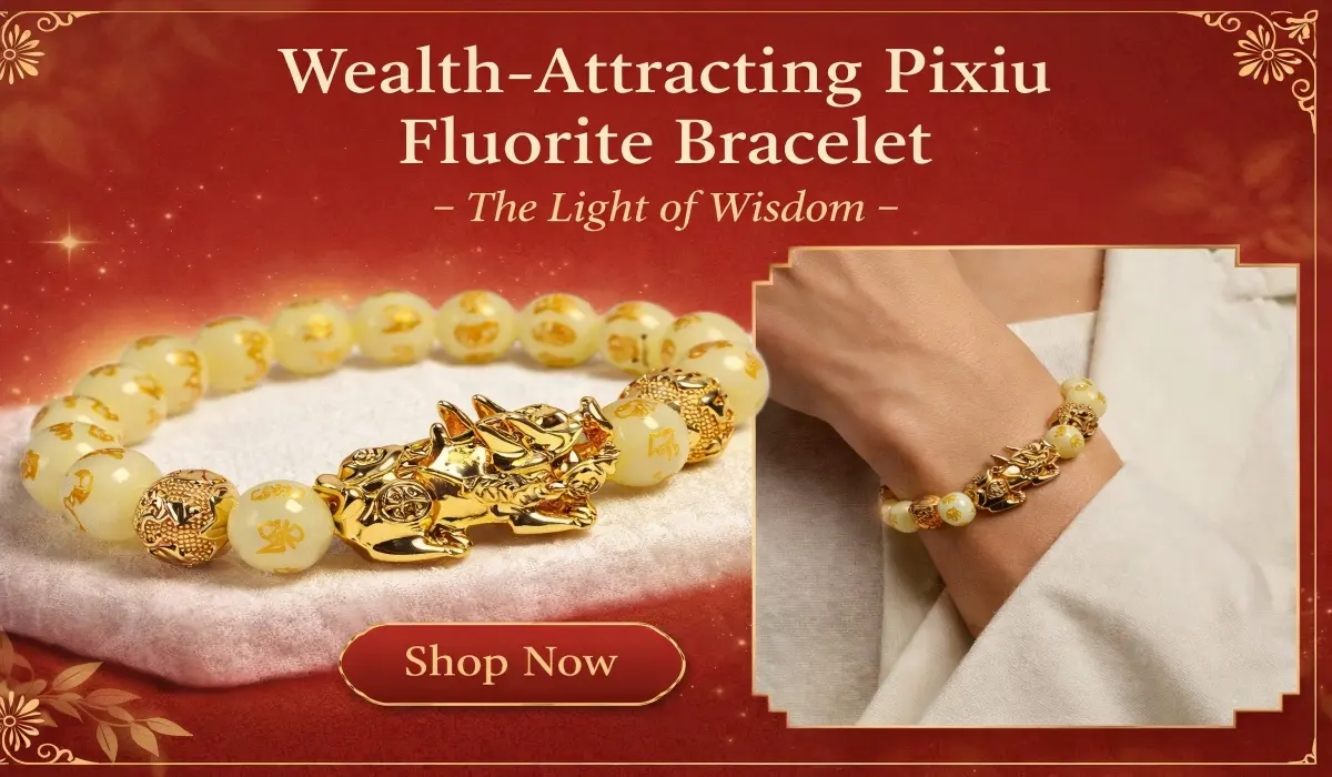Wealth-Attracting Pixiu Fluorite Bracelet - The Light of Wisdom