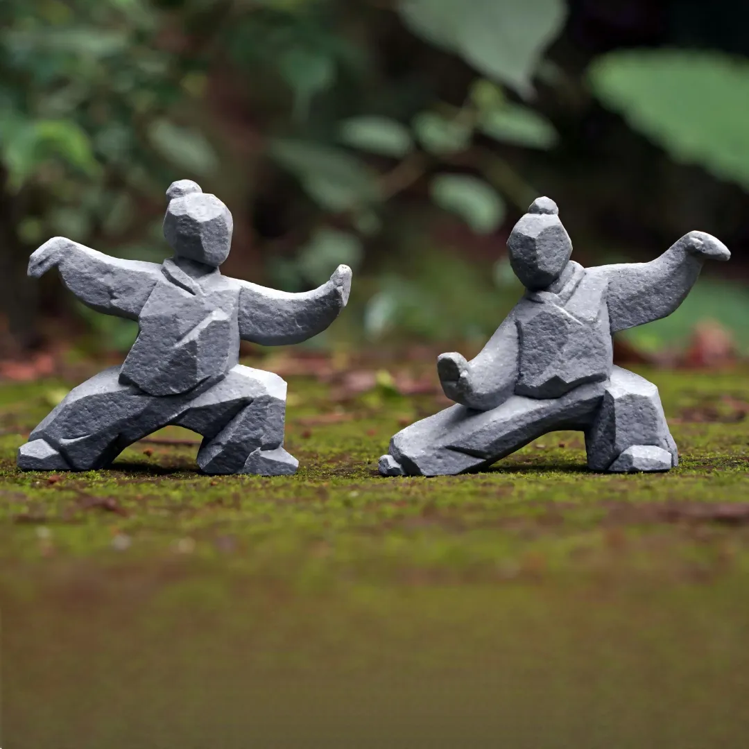 Handmade Tai Chi Kung Fu Statues - Zen Martial Arts Decor