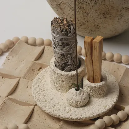 Multi-Functional Cement Incense Holder for Sage & Palo Santo
