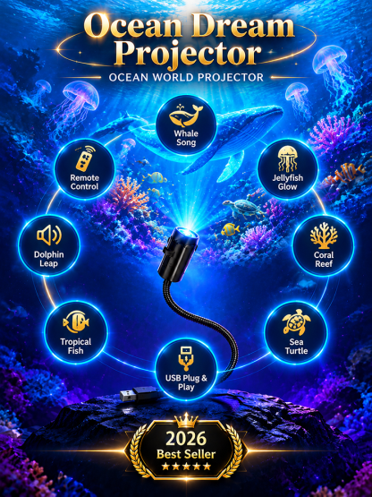 Comauo™  Ocean & Galaxy Projector: Ultra-HD Sphere Tech, Turns Your Room & Car Into an Aquarium in 1s.