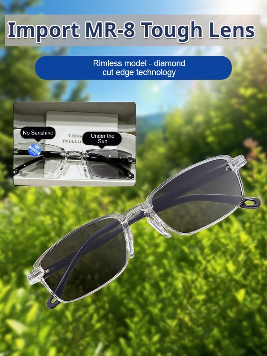 Color-changing anti-blue light presbyopia glasses