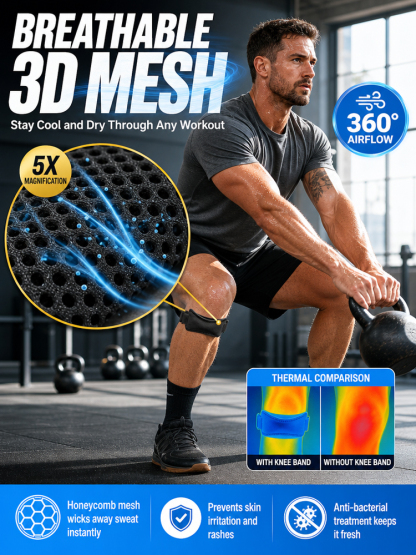 【Knee Joint Protection】Patella Knee Strap: Targeted bionic relief, instantly cuts knee impact by 87%!