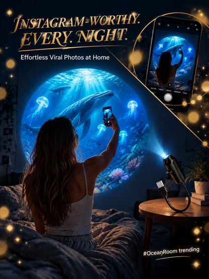 Comauo™  Ocean & Galaxy Projector: Ultra-HD Sphere Tech, Turns Your Room & Car Into an Aquarium in 1s.