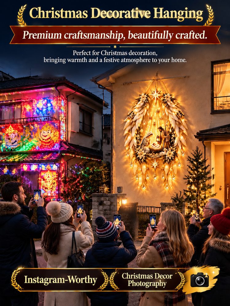 Bethlehem Star 3D Outdoor Wall Light | 10-ft Light Waterfall | Christmas & New Year Glow