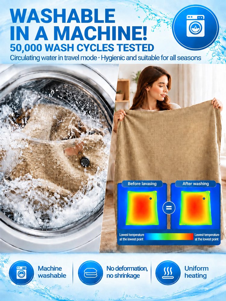 [German Quality] Next-Gen Graphene 3-Second Fast-Heat Cashmere Shawl Blanket | Your Portable Heater & Outdoor Essential