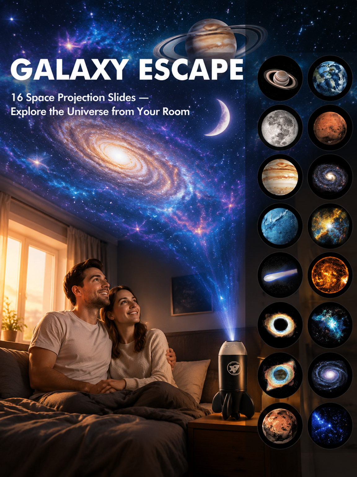 5D Holographic Dinosaur & Galaxy Projector: Powered by Las Vegas Sphere Tech, Turns Your Room & Car Into a Jurassic World in 1s!