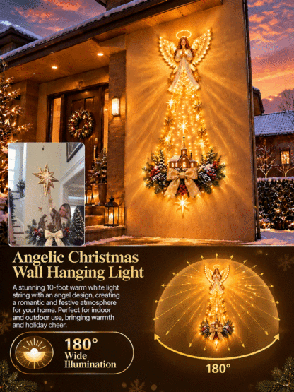 Bethlehem Star 3D Outdoor Wall Light | 10-ft Light Waterfall | Christmas & New Year Glow