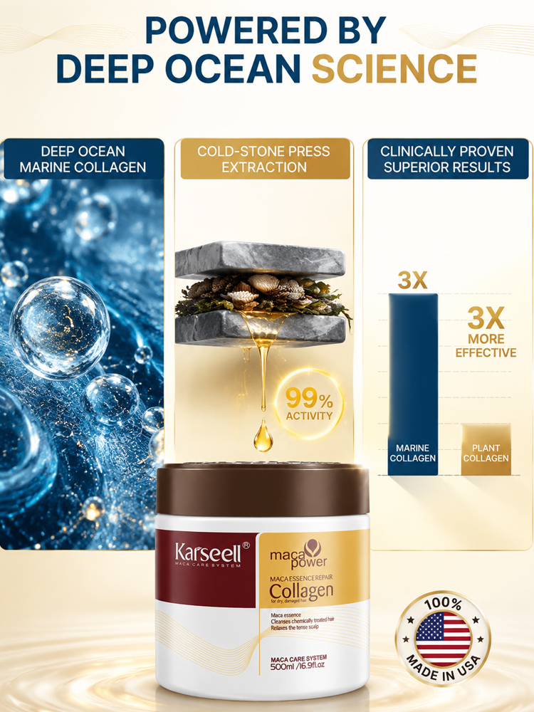 Karseell™  Deep Sea Collagen Hair Mask | 7-Sec Rescue for Salon-Quality Liquid Hair!
