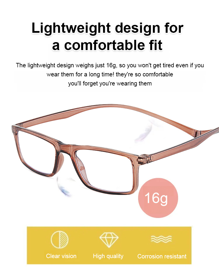 Smart zoom stylish square frame neck-hanging anti-blue light reading glasses