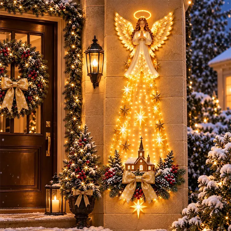 Bethlehem Star 3D Outdoor Wall Light | 10-ft Light Waterfall | Christmas & New Year Glow