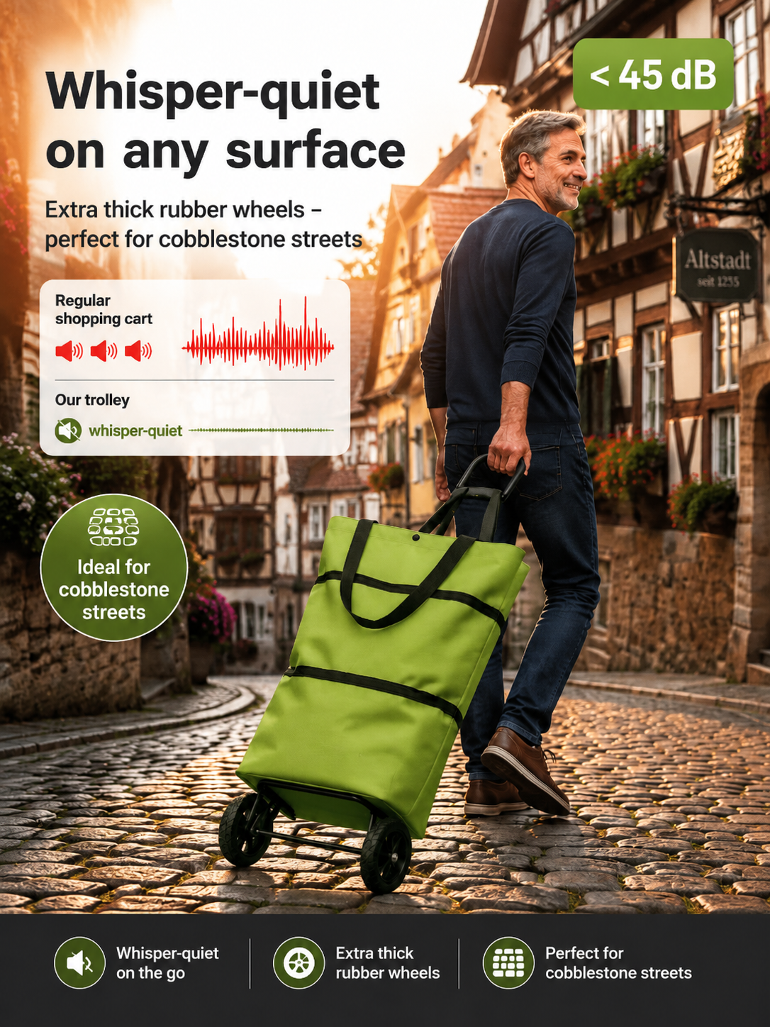 Lightweight Collapsible Wheeled Tote | No More Heavy Lifting, Built for Heavy Loads—Stock Up for the Whole Week!