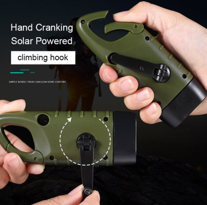 Outdoor solar powered flashlight