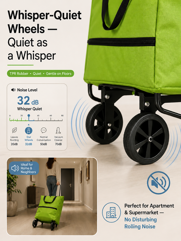 Lightweight Collapsible Wheeled Tote | No More Heavy Lifting, Built for Heavy Loads—Stock Up for the Whole Week!