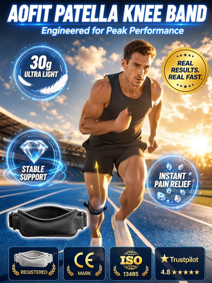 【Knee Joint Protection】Patella Knee Strap: Targeted bionic relief, instantly cuts knee impact by 87%!