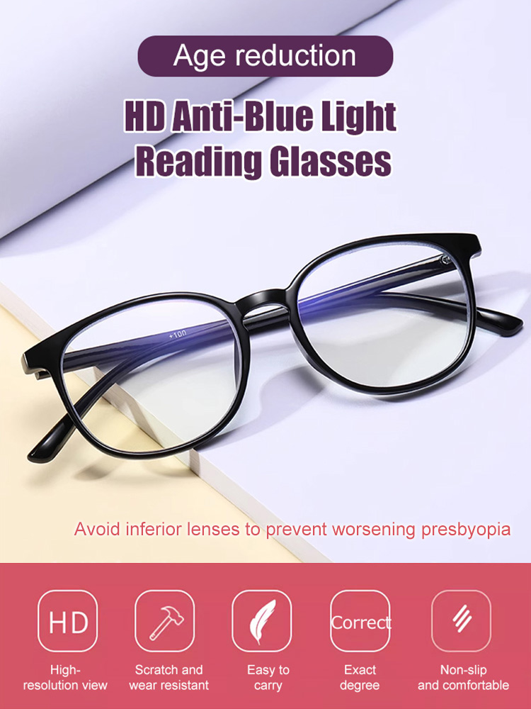 HD blue light blocking auto-zoom reading glasses
