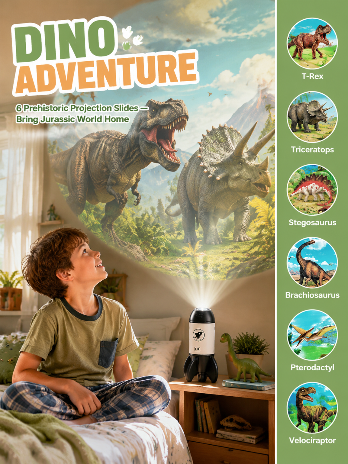 5D Holographic Dinosaur & Galaxy Projector: Powered by Las Vegas Sphere Tech, Turns Your Room & Car Into a Jurassic World in 1s!